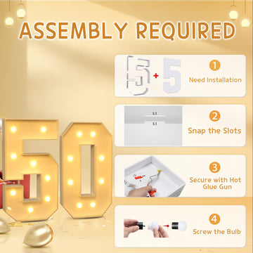 Imprsv 3Ft 50Th Birthday Decorations Numbers: 50Th Birthday Party Anniversary Decorations Large Light Up Numbers 50 For Men Wome