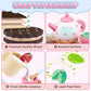 Wooden Tea Set for Little Girls Birthday Gift 2-4 Year Old Princess Toys Play Food Sets for Kids Kitchen Accessories Toddlers 3-