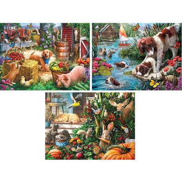 Bits And Pieces – Value Set Of Three Large 300 Piece Jigsaw Puzzles For Adults – Puppy Collection Jigsaw Puzzles By Artist Larry Jones, Completed Puzzle Size: 18' X 24'