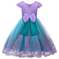 Elefairy Little Mermaid Costume For Girls Ariel Dress Up Outfit Kids Mermaid Birthday Party Gown Halloween Costume (8-9 Years/15
