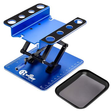 RC Car Work Stand Aluminum Repair Workstation Lift Lower with Screw Tray for Traxxas TRX4 Axial Arrma Redcat Losi 1/8 1/10 1/12