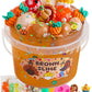 Brown Slime Kit, Clear Slime Bucket With Pumpkin Slime Clay & Turkey Slime Add-Ins, Slime Party Favors For Kids, Sensory Toys Gi