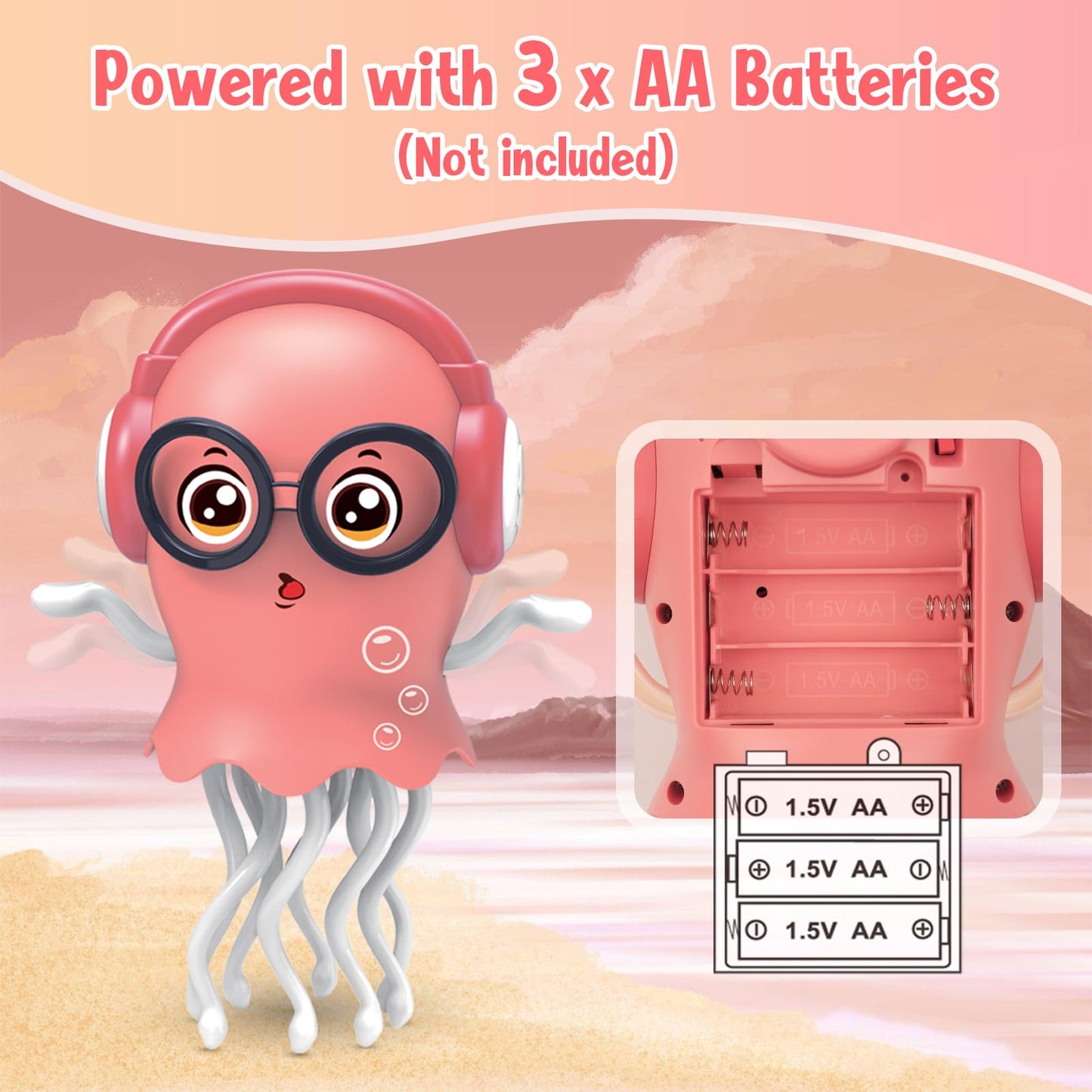 Magic Dancing Octopus Toy DIY Sticker Craft Edition | with LED Lights & Music,Smart Tentacle Explorer (Automatic Obstacle Avoida