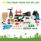 Joylike 153pcs Wooden Train Set  Toy Train for Boys & Girls  6 Themed Scenarios Wooden Train Track for Toddlers & Kids  Ideal Easter Birthday Gift Toy for Kids  Compatible with Major Brands