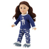 Emily Rose 18 Inch Doll Clothes 3-PC Blue and Grey Dinosaur Pajamas 18 Doll Accessories PJs Bedtime Set  Including Dino Slippers | Gift Boxed! | Double Reinforced Stitching |American Business