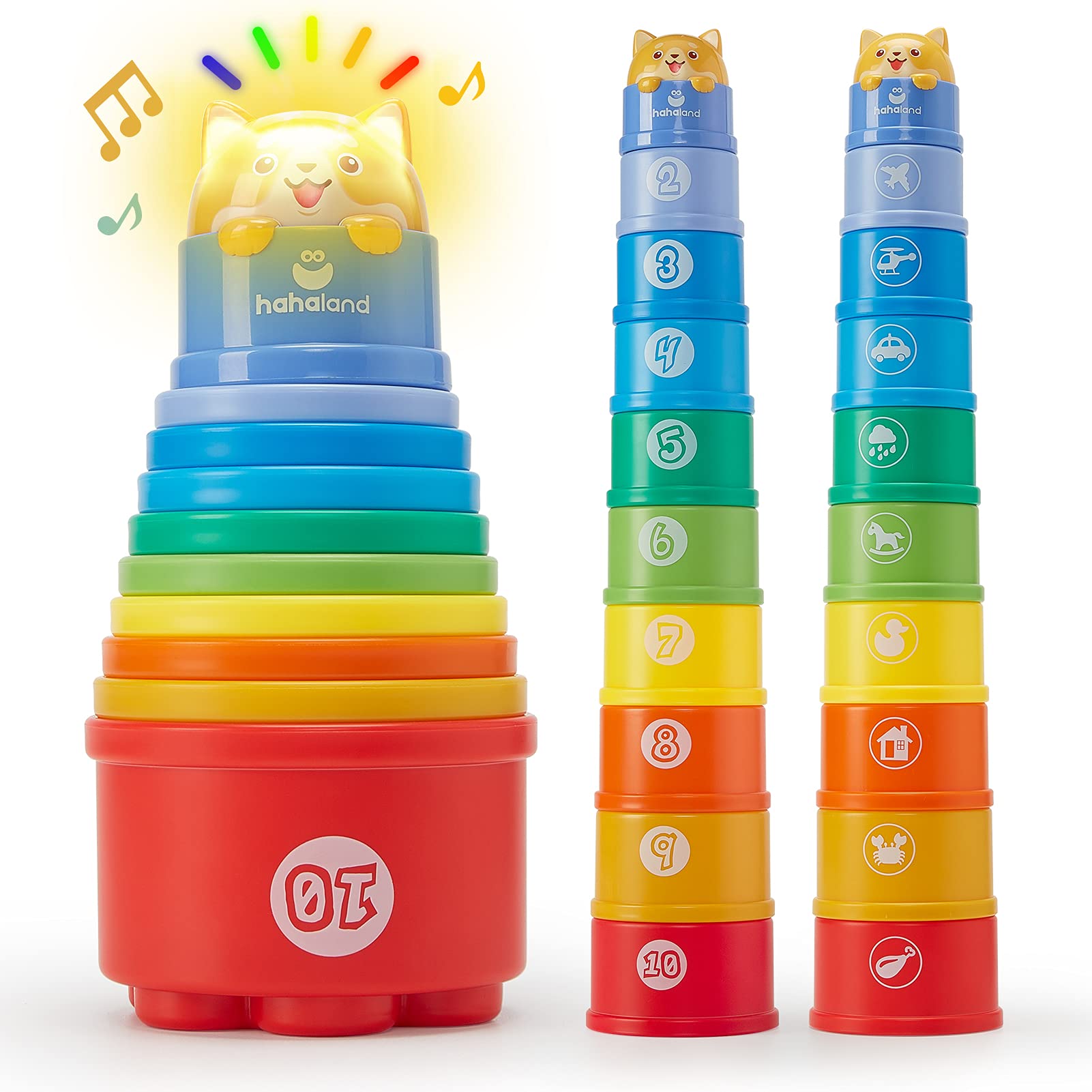 Hahaland Stacking Toys For Toddlers 1-3 - Stacking Cups - Toddler Toys Age 1-2 Learning Montessori Toys For 1 Year Old Boy Birth