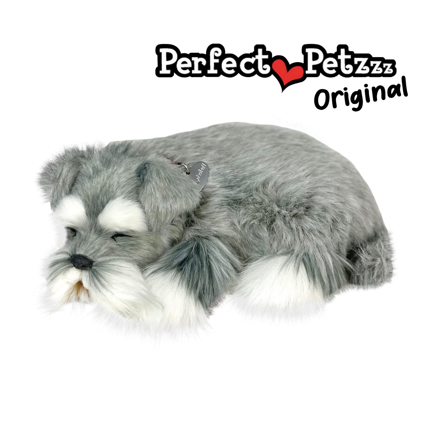 Precious Petzzz Schnauzer Stuffed Interactive Toy - Realistic Plush Dog in Brown, Model 5519720, 100% Handcrafted Synthetic Fur