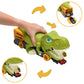 Awulo Dinosaur Car Swallowing Toy - Dinosaur Truck & 6 Mini Alloy Cars 6 Small Dino Eggs, Dinosaurs for Toddlers 1-3 Boys