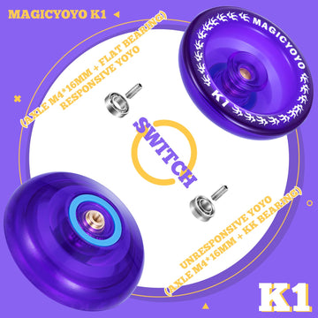 Magicyoyo Responsive Yoyo K1 Tug Return Yoyo, Hubstacks Yoyo For Kids Beginners Dual Purpose Yoyo With Unresponsive Bearing + St