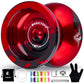 MAGICYOYO N11 Professional Unresponsive Yoyo & Responsive Yoyo for Kids 8-12 or Above Alloy Aluminum YoYo with Yoyo Bag  Yoyo Glove  12 Yoyo Strings and Responsive Bearing Kit (Black Red)