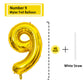 9 Number Balloon Gold 40 Inch Big Foil Mylar 9Th Balloons For 9 Year Old Boy Girl Birthday Party Decorations Wedding Anniversary