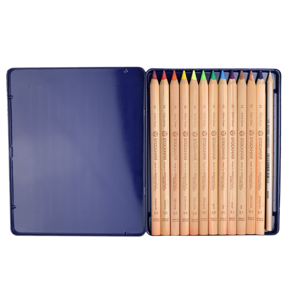 Mercurius AMS Color Giant Pencils, Set of 12 in Tin Case
