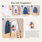 Wooden Magical Fairy Doors - Openable Tooth Elf Door with Mouse Elf & Ladder, Tiny House Doors for Kids Imaginative Play, Handma
