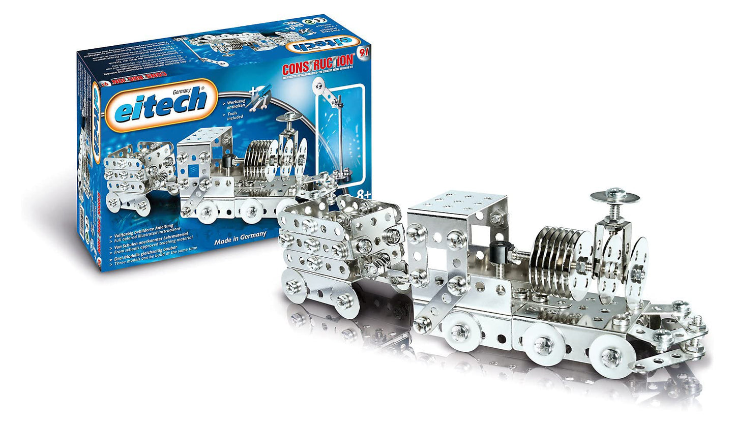 Eitech Basic Series Train w/Signal-180+ Pcs. Construction Set and Educational Toy - Intro to Engineering and STEM Learning