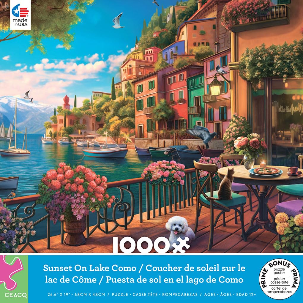 Ceaco - Sunset On Lake Como - 1000 Piece Jigsaw Puzzle