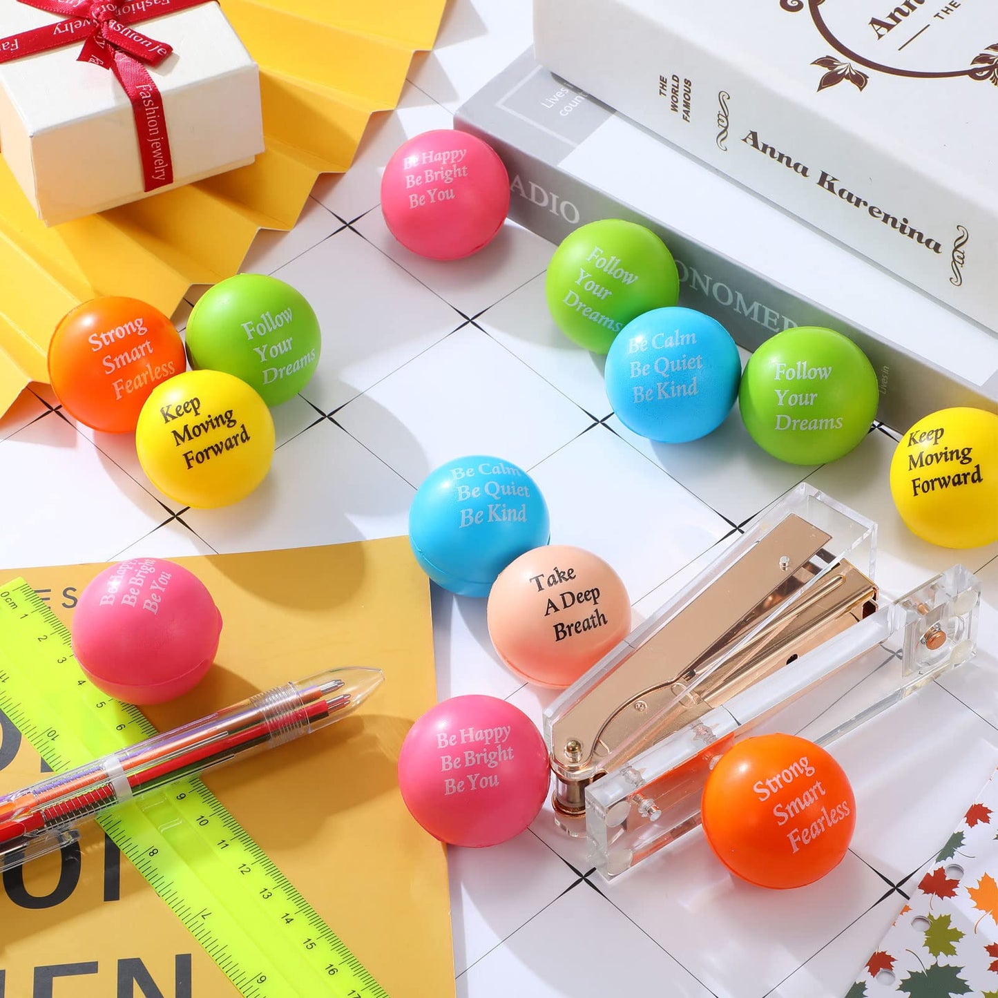 60 Pcs Motivational Stress Balls Quotes Inspirational Funny Colorful Foam Balls Hand Exercise Stress Relief Gifts For Office Small Anxiety Balls For Relief Motivating Encouraging Supply