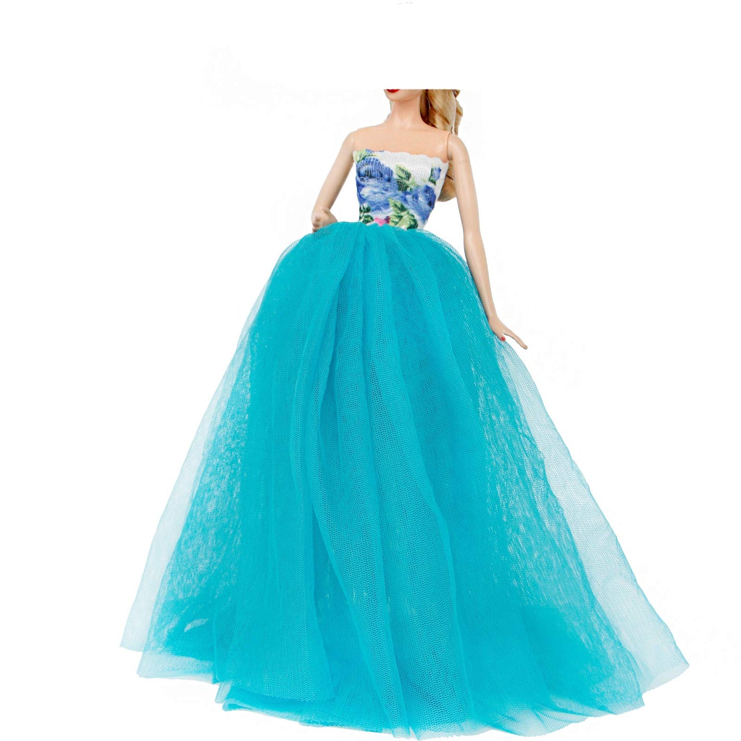 Bjdbus Blue Clothes Trailing Wedding Dress With Veil For 11.5 Inch Girl Doll