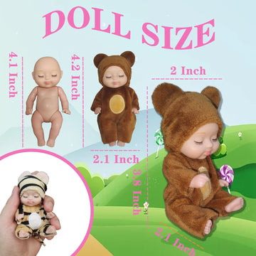 Niliswiest Mini Rebirth Doll, Gift Box Miniature Doll, Toys For Kids Over 3 Years Old (Style A)