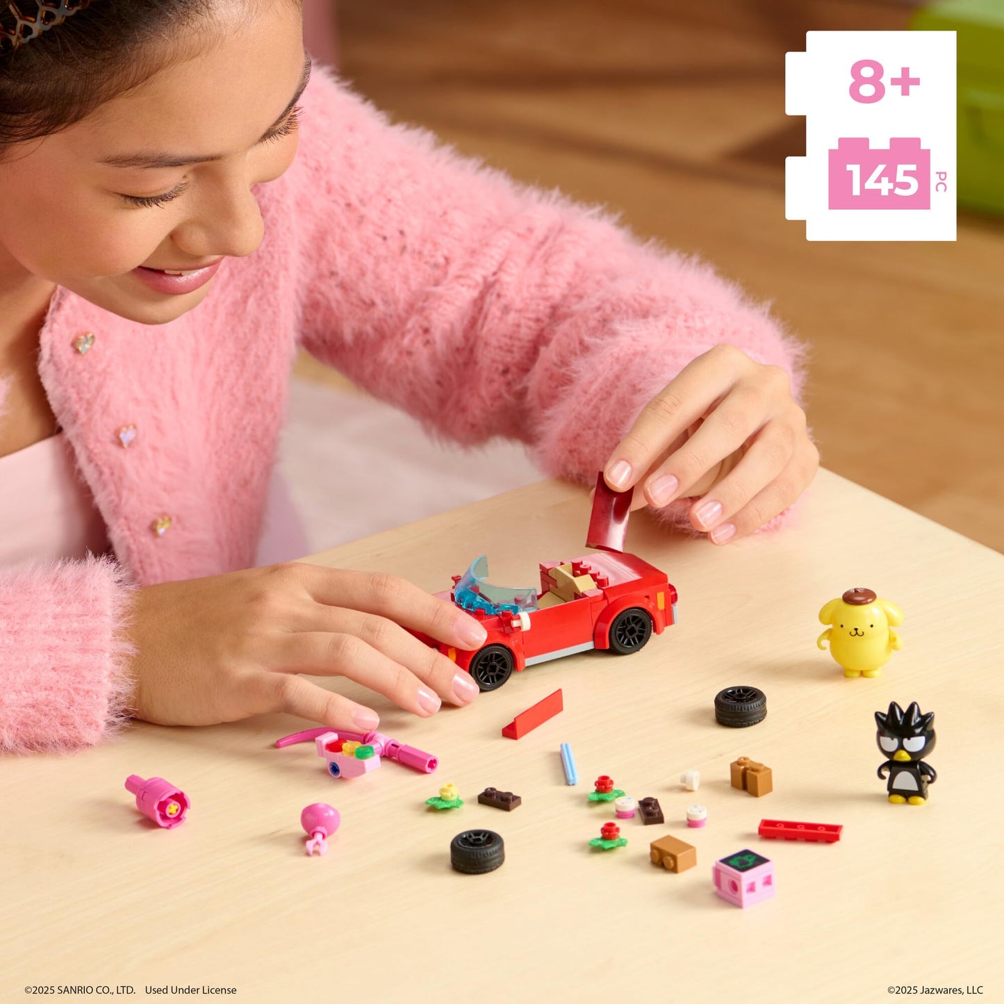 BLDR Hello Kitty and Friends Badtz-Marus Convertible Building Set with Badtz-Maru and Pompompurin Minifigures - Gift for Kids an