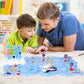 Xazastov Puzzle Track Car Play Set, Plastic Floor Puzzles For Kids Ages 3-5 With Vehicles, Electric Trolley Puzzle, Toys Gifts F