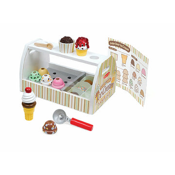 Melissa & Doug Wooden Scoop And Serve Ice Cream Counter With Play Food And Accessories (28 Pcs) Pretend Food, Ice Cream Toys, Fo