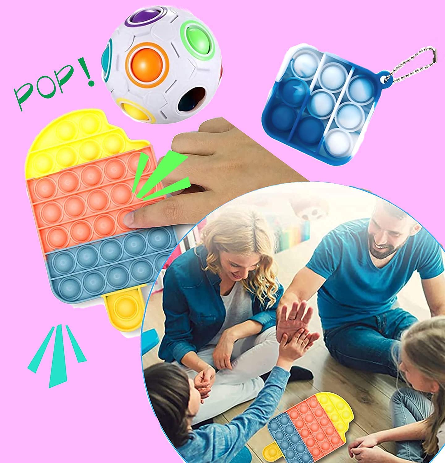Ahsado 35 Pack Sensory Toys Set, Pack Toys Sensory Relieves Stress Anxiety Pop Toy For Kids And Adults Special Xmas Gift Birthda