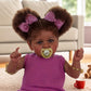 ADFO 22-Inch Reborn Black Baby Doll - Realistic Soft Body, Caramel Skin Tone, Includes Feeding Kit & Toy Accessories for Kids Age 3+