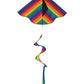 In The Breeze 3158 — Rainbow Stripe Delta Kite With Twister Tail — Easy-Flying, Colorful Kite