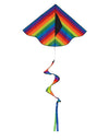 In The Breeze 3158 — Rainbow Stripe Delta Kite With Twister Tail — Easy-Flying, Colorful Kite