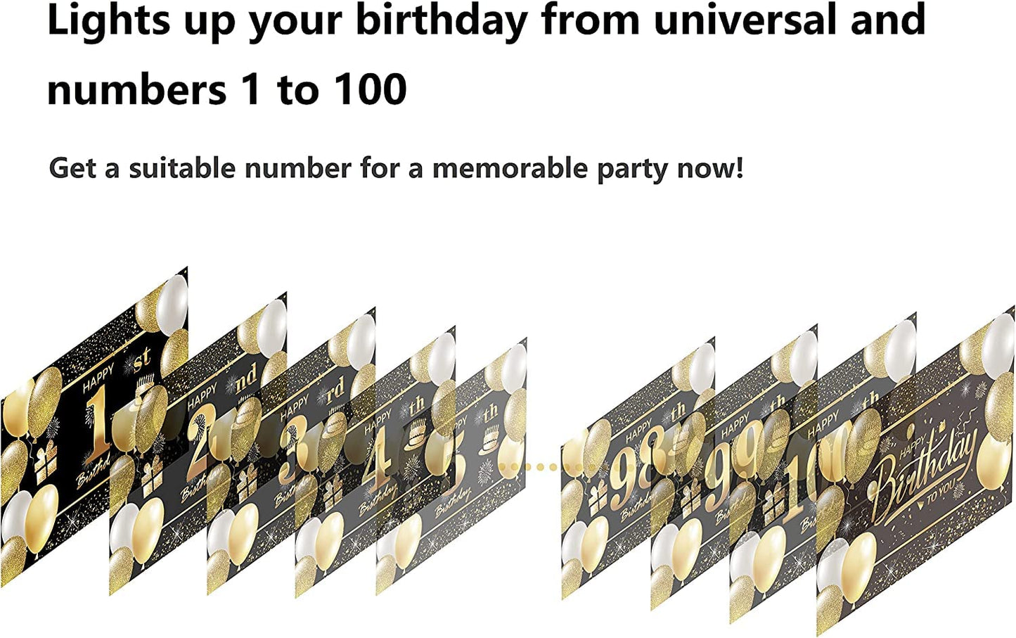IMISI 45th Birthday Banner - Gold & Black Polyester Decorations for Men