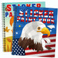 Omgouue 2Pcs 4Th Of July Patriotic Crafts For Kids Ages 4-8 Sticker Paint Books Gift Party Create 20 Pictures（Sticker Sheets Are Separate）