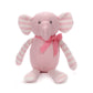 Fluffyfun Organic Baby Toys Pink Elephant Stuffed Animals 7.1''