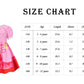 Ruuyiicoco 7 Pcs Pink Rise Costume For Girls Red Princess Dress With Wig (Pink, 8-9 Years)