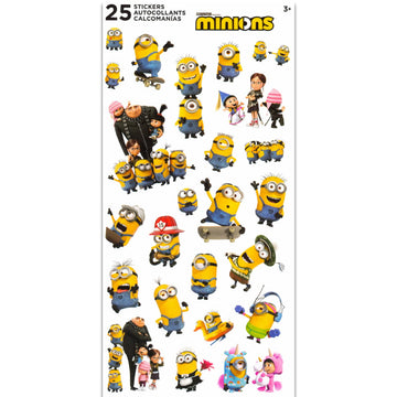 Minions Party Favors for Boys & Girls Bundle ~ 12 Pack Despicable Me Sticker Sheets for Kids Birthday Party Goodie Bags | Despic
