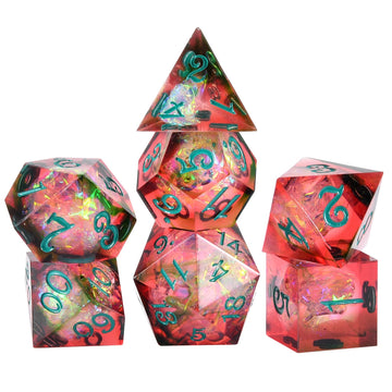Oricraft Red Magic Dice Dnd Set Dungeons And Dragons Polyhedral Role Playing Gaming Dices Crystal D20 Red Magical World Energy S
