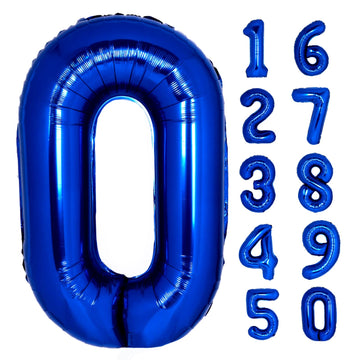 40 Inch Giant Navy Blue Number 0 Balloon, Helium Mylar Foil Number Balloons For Birthday Party, Birthday Decorations For Kids, A