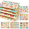 Grinnnie Wooden Puzzles For Toddlers 1 2 3 Years Old, Montessori Toddler Toys 5Pcs Peg Puzzles With Knob - Number, Alphabet, Shape, And Animal, Great Gifts For Boys Girls