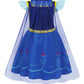 Wonderbabe Princess Costume For Girls Snow Queen Fancy Dress Up Clothes Princess Dress With Cape For Halloween Snow Party Cospla