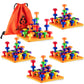 Shappy Toddler Peg Board 120 Pcs Pegs with 4 Foam Board 4 Sets Montessori Colorful Stackable Peg Board Toys Learning Educational Toys for Color Recognition Counting Skills with Lacing String and Bag