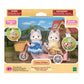Calico Critters Husky Brother & Sister Tandem Cycling Set, Dollhouse Playset with Figures & Accessories, Multi, Model CC1978