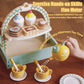 Masonbaby Tea Party Set,Tea Sets for Toddlers 3-5,Kids Tea Set with Dessert Cookies & Cake Stand, Non-Toxic Wooden Tea Party Set