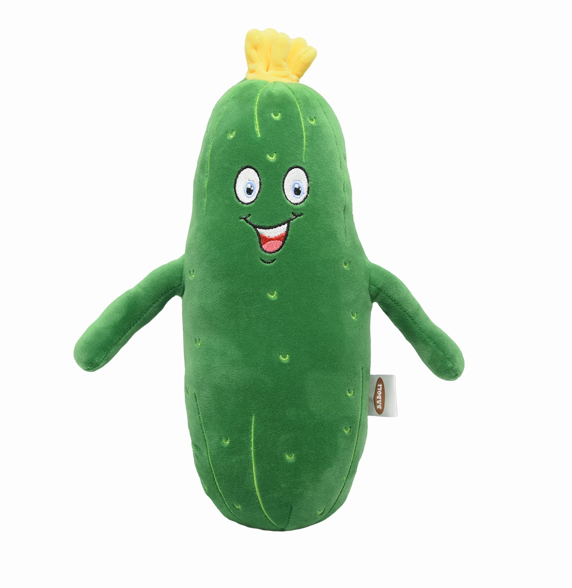 Baboli Adorable Pickle Stuffed Animal Cucumber Plush Plant With Smile Face And Yellow Corolla Pretty Cute Plushie Toy Gift For Any Pickle Lover 12 Inches (Smiling-L)