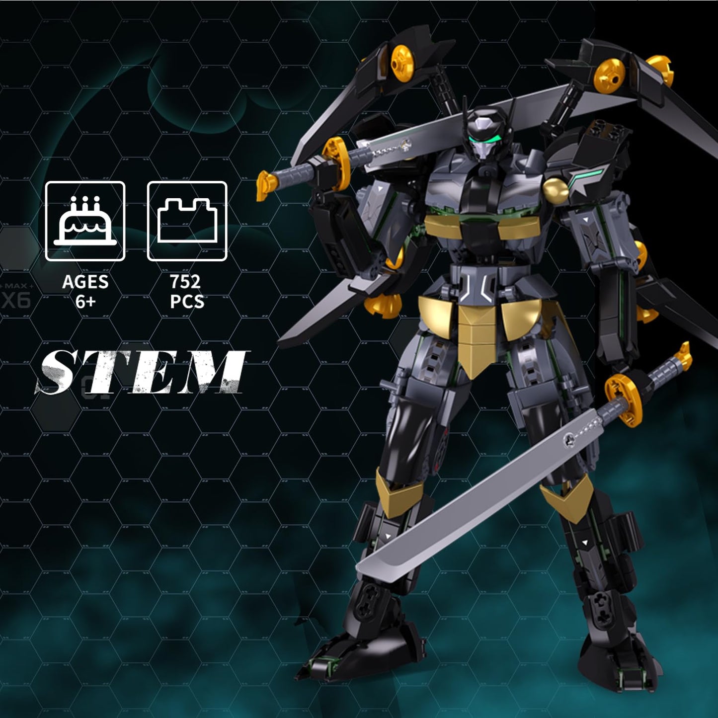 Sluban protective covering Mechanic Mech Robot Building Toys  Black Bat protective covering Mecha Building Kit with Two cutting tool  Collectible Gift for Teens Boys 8+  Compatible with Lego Mech Set