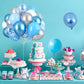 Blue Silver White Confetti Balloons Kit, Light Blue Metallic Blue Pastel Blue And Pearl Silver Birthday Balloons, Blue Silver Co