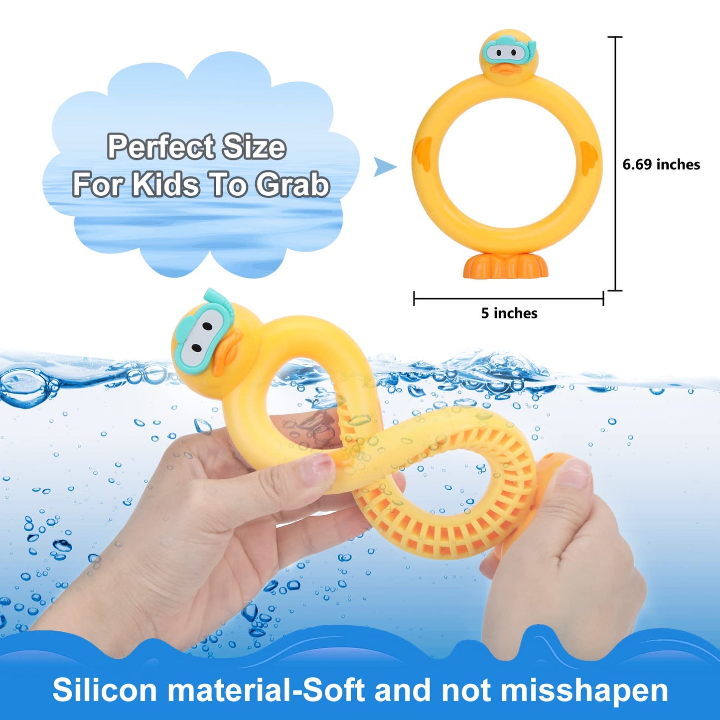 Sasbsc Diving Rings Pool Diving Toys For Kids Ages 4-8 Swimming Pool Toys For Kids Ages 8-12 Summer Outdoor Water Toys For Kids Adults Underwater Pool Dive/Swim Training Toy …