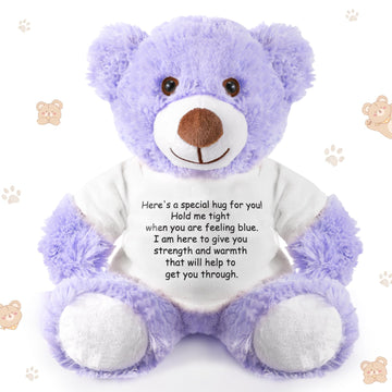 Lenwen A Bear Hug Gift Get Well Soon Bear Sympathy Gift For Women Plush Stuffed Animal Hug Thinking Of You Condolences Memorial Loved Present(Purple)
