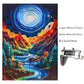 Bgraamiens Puzzle-Paper Quilling Mountains And Rivers-1000 Pieces Paper Quilling Art Puzzle Color Challenge Jigsaw Puzzles For Adults And Kids