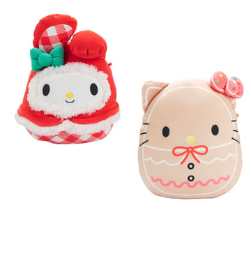 Squishmallows 8-Inch Hello Kitty & My Melody Cookie Set - Hello Kitty & Friends - Official Jazwares Easter Plush - Collectible Soft & Squishy Sanrio Stuffed Animal Toy - Gift For Kids, Girls & Boys