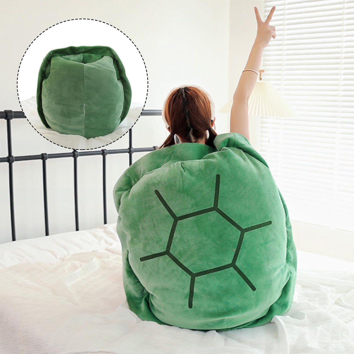 Cuecutie 40 Inch Wearable Turtle Shell Pillows Tortoise Shell Stuffed Animal Turtle Plush Cushion Toy Dress Up for mature-themed