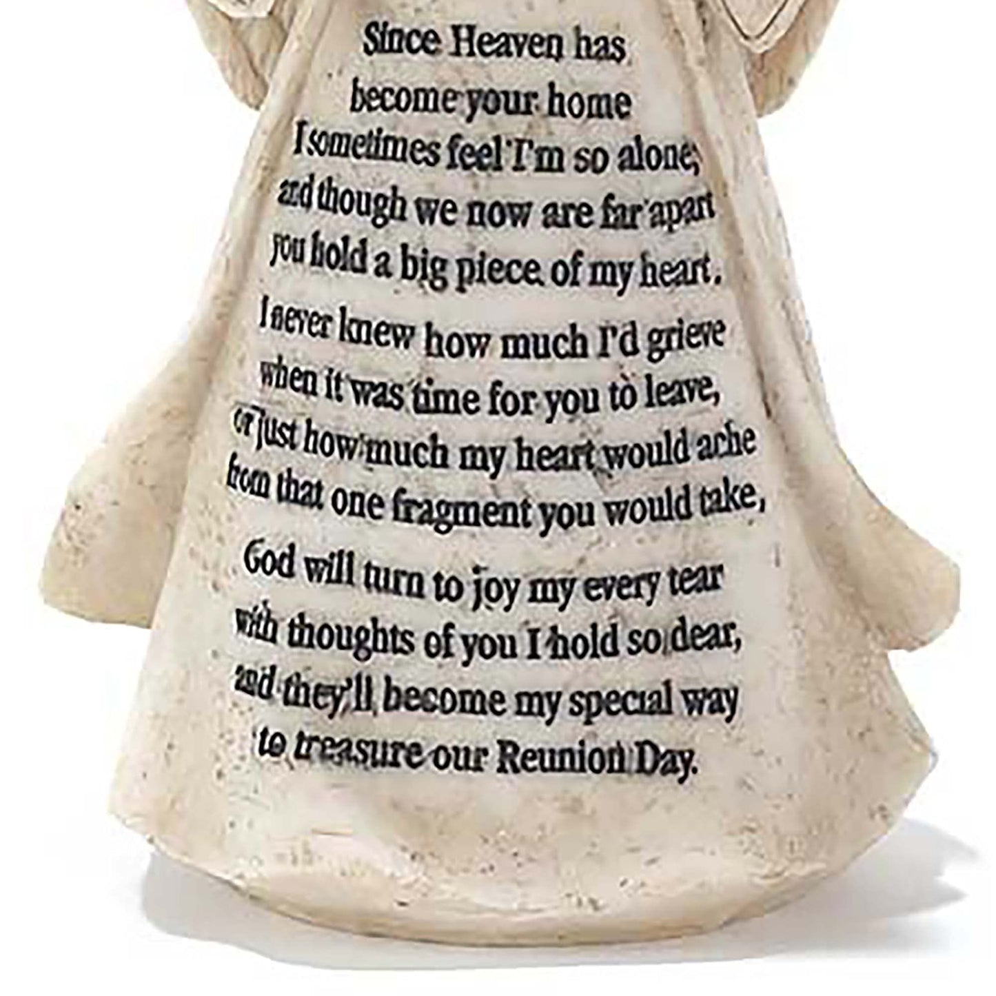 The Reunion Heart In Memory Resin Stone 6 Inch Angel Figurine